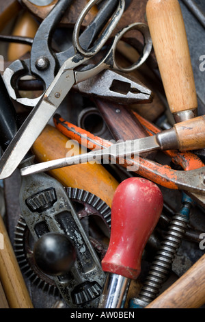 VIntage Werkzeug in einer toolbox Stockfoto