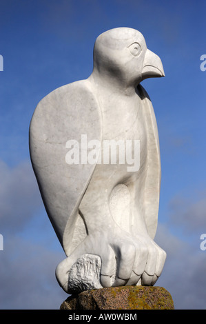 "Mythische südamerikanischen Vogel". Skulptur von Gordon Young. Tern-Projekt. Morecambe, Lancashire, England, Vereinigtes Königreich. Stockfoto