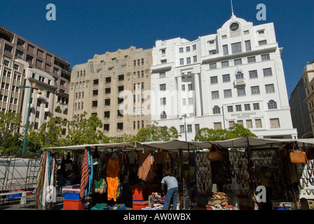 Greenmarket Square-Kapstadt am Markttag Stockfoto