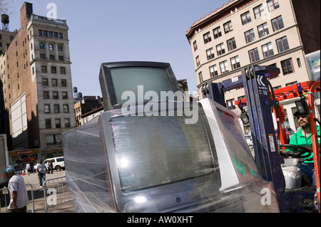 Elektronikschrott sammeln Ereignis für das recycling in New York USA 2007 Stockfoto