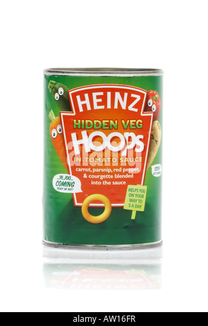 Dose mit Spaghetti Hoops Stockfoto