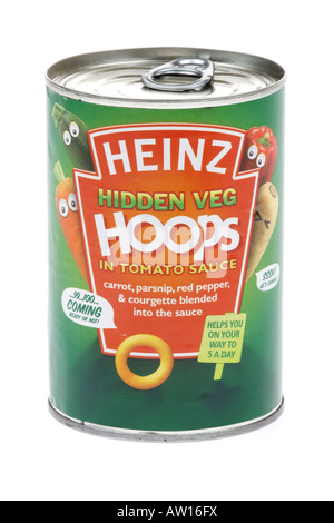 Dose mit Spaghetti Hoops Stockfoto