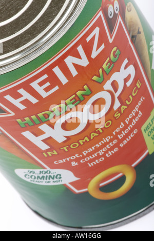 Dose mit Spaghetti Hoops Stockfoto