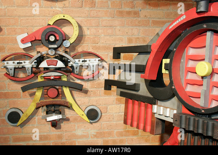 Wisconsin, WI, Upper Midwest, Rock County, Beloit, Ironworks, amerikanische Industriekunst, Künstler, Künstler Jack De Munnik, Metallskulptur, Besucher reisen Stockfoto