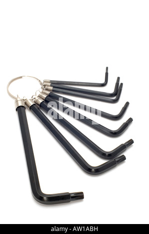 Objekt auf weißen Werkzeug, das Key Tool set Stockfoto
