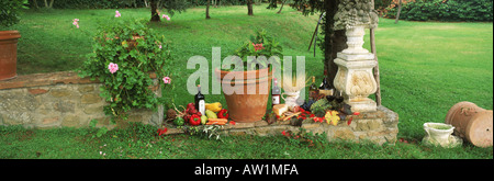 Wein und Speisen der Chianti-Region der Toskana in privaten Anwesen in Italien Stockfoto