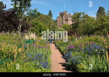 Crathes Castle Gärten Banchory Aberdeenshire Highlands Schottland August 2007 Stockfoto