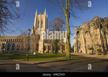 Str. James Kathedrale und alte Abtei Wand in Bury St Edmunds, Suffolk, UK Stockfoto