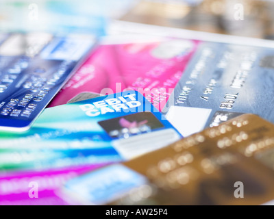 Kredit-und Debitkarten Stockfoto