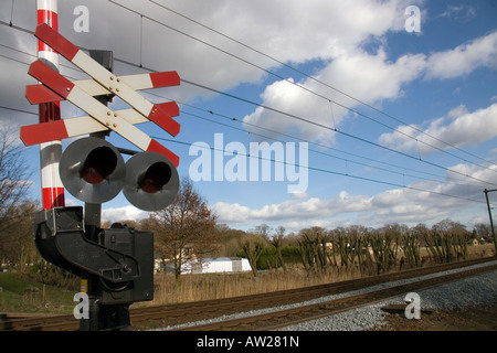 Zug-Kreuzung in Utrecht Stockfoto