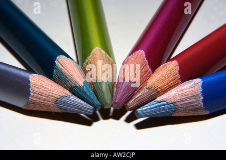 Buntstifte in einem Kreis. Stockfoto