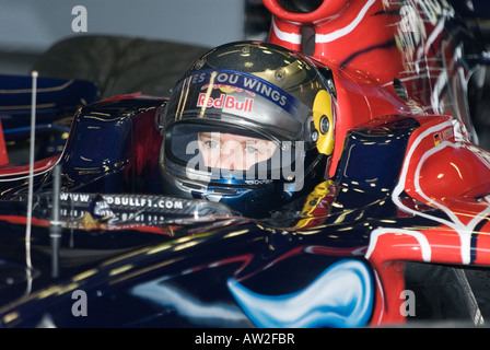 Sebastian VETTEL im Toro Rosso Rennwagen während der Formel-1-Tests Sitzungen im Februar 2008 Stockfoto