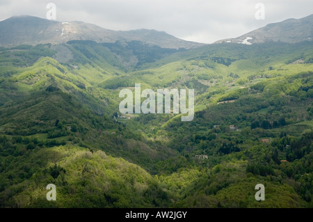 Landschaftsbild Ansicht Panorama von Nord-Toskana Stockfoto