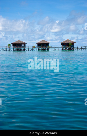 Drei Bungalows Sipadan Kapalai Dive Resort Sabah Borneo Malaysia Stockfoto