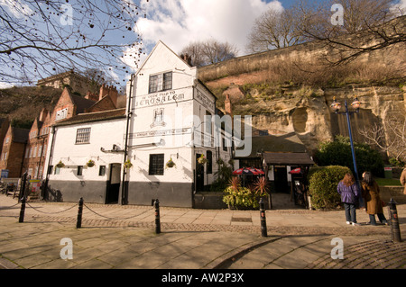 Ye Olde Reise nach Jerusalem, Nottingham, Nottinghamshire, UK Stockfoto