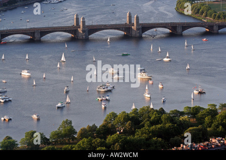 Luftaufnahme von Beacon Hill Boston, Massachusetts Stockfoto