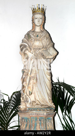 Marmorstatue von Katharina von Alexandrien 1493 in St. Catherines Kirche Taormina Sizilien Italien Stockfoto