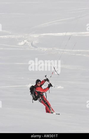 North America Idaho Camas Prairie in der Nähe von Hill City Winter Snowkiten Stockfoto