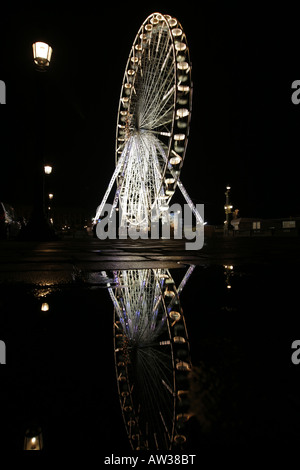 Riesenrad in der Nacht an der Place De La Concorde, Frankreich, Paris Stockfoto