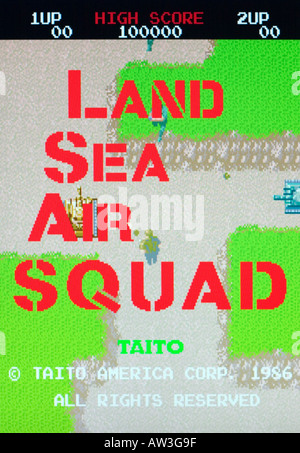 Land Sea Air Kader L S A Taito 1986 LSA Vintage Arcade Videospiel Screenshot - nur zur redaktionellen Nutzung Stockfoto