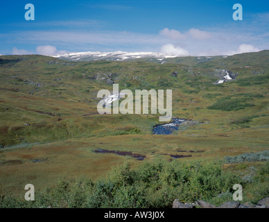 Hochgebirgslandschaft; vikafjell, über Voss, Nord-Norwegen, Norwegen. Stockfoto