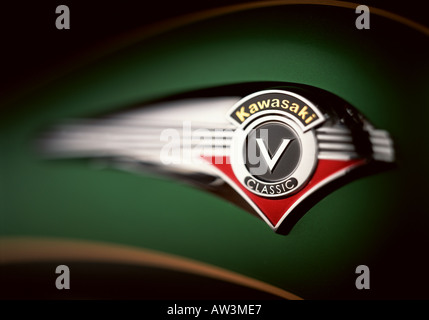 Kawasaki Motorrad Abzeichen Stockfoto