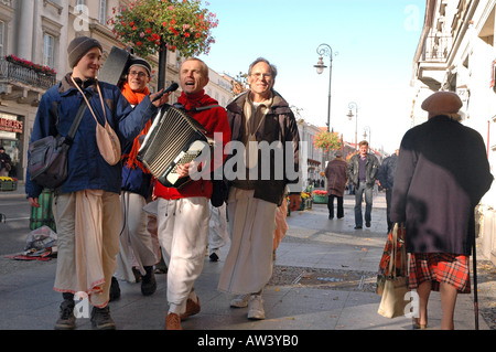 Hare-Krishna in Warschau Stockfoto