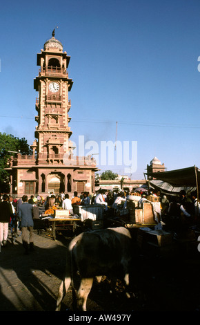 Indien Rajasthan Jodhpur Saddar Bereich Uhrturm Stockfoto