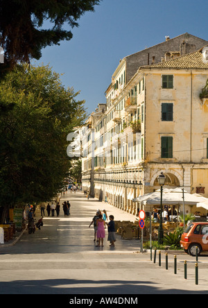 Liston, Marmor Promenade, Korfu, Griechenland Stockfoto