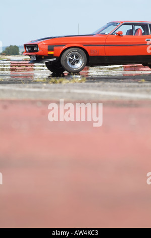 1973 ford Mustang super Cobra Jet Muscle-Car amerikanischen Amerika Leistung Auto Dragstrip Beschleunigungsrennen Ram Luft hohe powered klassischen f Stockfoto