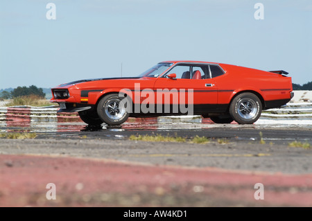 1973 ford Mustang super Cobra Jet Muscle-Car amerikanischen Amerika Leistung Auto Dragstrip Beschleunigungsrennen Ram Luft hohe powered klassischen f Stockfoto