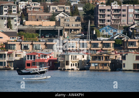 Wasserflugzeug ausziehen aus Lake Union Seattle Washington USA Stockfoto