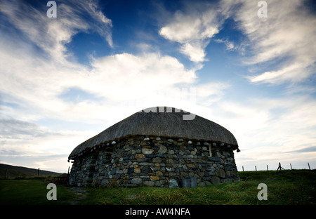 Traditionelle schottische Blackhouse auf der Insel Harris Western Isles äußeren Hebriden Schottland Stockfoto