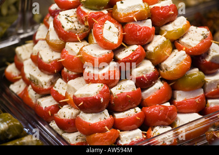 Marinierte Feta gefüllte Paprika Stockfoto