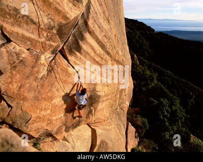 Kletterer auf Gibralter Rock Santa Barbara Stockfoto