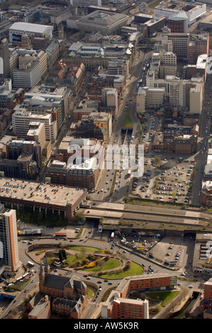 Eine Luftaufnahme des Birmingham Queensway Blick von St. Chads Circus auf Paradise Circus top Stockfoto