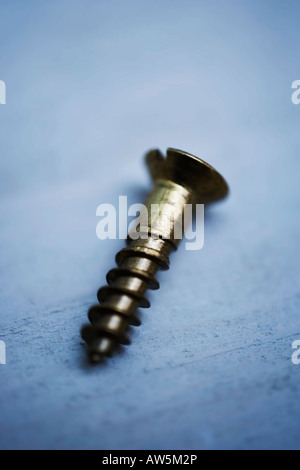 Gold Metallschraube hautnah Stockfoto