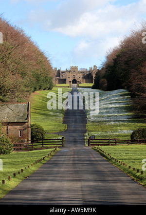 Hoghton Tower Preston Lancashire im märz mit Frost auf dem Boden Stockfoto