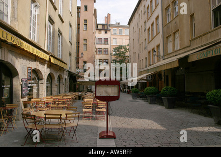 Landschaft der Stadt Straße von Lyon Frankreich Stockfoto