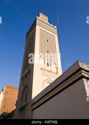 Minarett der Grande Mosquée de Paris, Paris, Frankreich, Europa Stockfoto