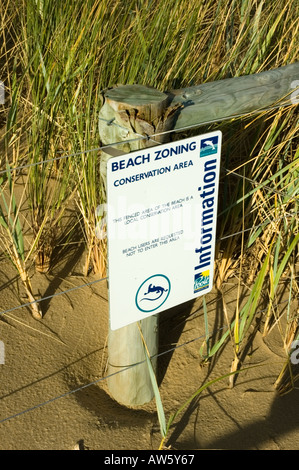 Melden Sie für Naturschutzgebiet, Erosionsschutz, Sandbanks Beach, Dorset, England, UK Stockfoto