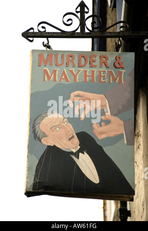 Mord und Totschlag Zeichen im Shop im Heu auf wye Stockfoto