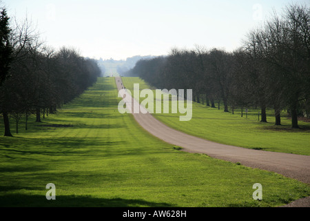 Long Walk, Windsor Great Park von George IV Gate gesehen. Stockfoto