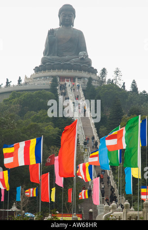 Tian Tan Buddha, Ngong Ping, Lantau, Hong Kong, die Volksrepublik China. Stockfoto