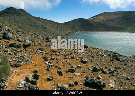 Blue Lake an der Tongariro Crossing, Nordinsel, Neuseeland Stockfoto