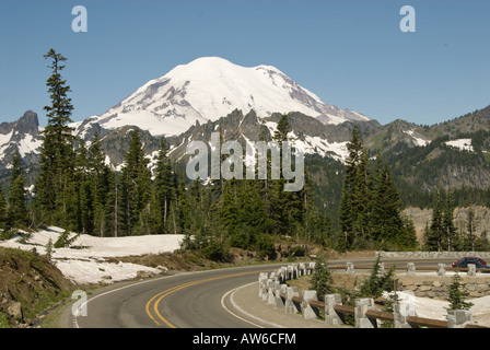 Mt Rainier und Chinook Pass Road Washington State USA Stockfoto