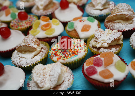 Viele der leckeren cupcakes Stockfoto