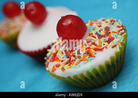 3 leckere Feenkuchen Stockfoto