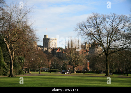 Windsor Castle Runde Turm Alexandra Gardens Stockfoto