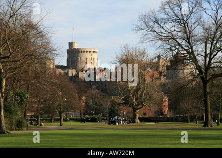 Windsor Castle von Alexandra Gardens, Windsor, England. Stockfoto